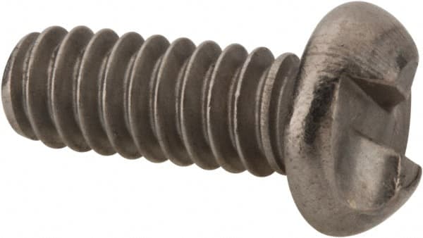 Made in USA - #10-24 UNC, 1/2" Length Under Head One Way Drive Machine Screw - Round Head, Grade 18-8 Stainless Steel, Uncoated, Without Washer - Exact Tooling
