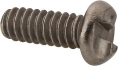 Made in USA - #10-24 UNC, 1/2" Length Under Head One Way Drive Machine Screw - Round Head, Grade 18-8 Stainless Steel, Uncoated, Without Washer - Exact Tooling