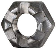 Value Collection - 1/4-28 UNF Grade 5 Steel Castle Locknut - 7/16" Width Across Flats, 9/32" High, Uncoated - Exact Tooling