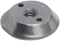 Made in USA - 1/4-20, Alloy Steel, Zinc Plated, Right Hand Spherical Fixture Nut - 1/4" High - Exact Tooling