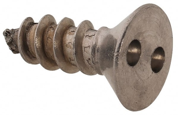 Made in USA - #8 Flat Head Spanner Sheet Metal Screw - Stainless Steel, 1/2" OAL, Grade 18-8 - Exact Tooling