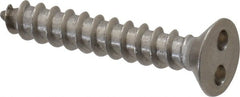 Made in USA - #8 Flat Head Spanner Sheet Metal Screw - Stainless Steel, 1" OAL, Grade 18-8 - Exact Tooling
