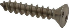 Made in USA - #10 Flat Head Spanner Sheet Metal Screw - Stainless Steel, 1" OAL, Grade 18-8 - Exact Tooling