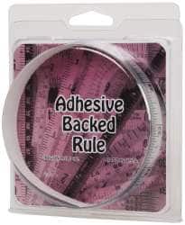 Made in USA - 3 Ft. Long x 1/2 Inch Wide, 1/32 Inch Graduation, Silver, Mylar Adhesive Tape Measure - Reads Right to Left, Horizontal Scale - Exact Tooling