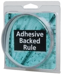 Made in USA - 6 Ft. Long x 1/2 Inch Wide, 1/32 Inch Graduation, Silver, Mylar Adhesive Tape Measure - Reads Left to Right, Horizontal Scale - Exact Tooling