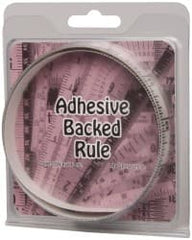 Made in USA - 3 Ft. Long x 1/2 Inch Wide, 1/16 Inch Graduation, Clear, Mylar Adhesive Tape Measure - Reads Right to Left, Horizontal Scale - Exact Tooling