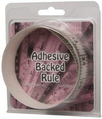 Made in USA - 3 Ft. Long x 1-1/4 Inch Wide, 1/16 Inch Graduation, Clear, Mylar Adhesive Tape Measure - Reads Left to Right, Horizontal Scale - Exact Tooling