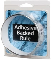 Made in USA - 3 Ft. Long x 1-1/4 Inch Wide, 1/16 Inch Graduation, Silver, Mylar Adhesive Tape Measure - Reads Right to Left, Horizontal Scale - Exact Tooling