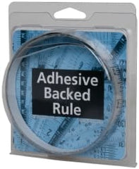 Made in USA - 6 Ft. Long x 1/2 Inch Wide, 1/16 Inch Graduation, Silver, Mylar Adhesive Tape Measure - Reads Left to Right, Horizontal Scale - Exact Tooling
