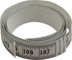Made in USA - 12 Ft. Long x 1-1/4 Inch Wide, 1/16 Inch Graduation, Clear, Mylar Adhesive Tape Measure - Reads Left to Right, Horizontal Scale - Exact Tooling