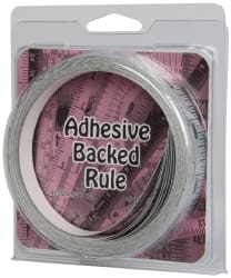 Made in USA - 24 Ft. Long x 1/2 Inch Wide, 1/16 Inch Graduation, Silver, Mylar Adhesive Tape Measure - Reads Left to Right, Horizontal Scale - Exact Tooling