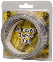 Made in USA - 24 Ft. Long x 1 Inch Wide, 1/16 Inch Graduation, Silver, Mylar Adhesive Tape Measure - Reads Right to Left, Horizontal Scale - Exact Tooling