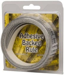 Made in USA - 24 Ft. Long x 1 Inch Wide, 1/16 Inch Graduation, Silver, Mylar Adhesive Tape Measure - Reads Right to Left, Horizontal Scale - Exact Tooling