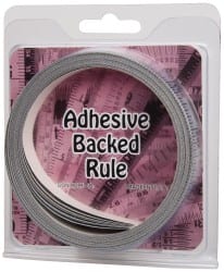 Made in USA - 30 Ft. Long x 1/2 Inch Wide, 1/16 Inch Graduation, Silver, Mylar Adhesive Tape Measure - Reads Left to Right, Horizontal Scale - Exact Tooling