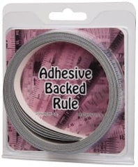 Made in USA - 30 Ft. Long x 1/2 Inch Wide, 1/16 Inch Graduation, Silver, Mylar Adhesive Tape Measure - Reads Left to Right, Horizontal Scale - Exact Tooling