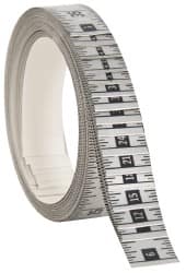 Made in USA - 48 Ft. Long x 1 Inch Wide, 1/16 Inch Graduation, Silver, Mylar Adhesive Tape Measure - Reads Right to Left, Horizontal Scale - Exact Tooling