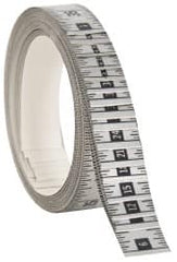 Made in USA - 48 Ft. Long x 1 Inch Wide, 1/16 Inch Graduation, Silver, Mylar Adhesive Tape Measure - Reads Right to Left, Horizontal Scale - Exact Tooling