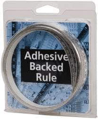 Made in USA - 4 m Long x 1/2 Inch Wide, 1/16 Inch Graduation, White, Mylar Adhesive Tape Measure - Reads Left to Right, Horizontal Scale - Exact Tooling