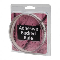 Made in USA - 3 Ft. Long x 1/2 Inch Wide, 1/16 Inch Graduation, Clear, Mylar Adhesive Tape Measure - Reads Top to Bottom, Vertical Rules - Exact Tooling