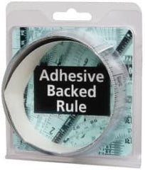 Made in USA - 3 Ft. Long x 1-1/4 Inch Wide, 1/16 Inch Graduation, Silver, Mylar Adhesive Tape Measure - Reads Bottom to Top, Vertical Rules - Exact Tooling