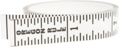 Made in USA - 6 Ft. Long x 1/2 Inch Wide, 1/16 Inch Graduation, Clear, Mylar Adhesive Tape Measure - Reads Top to Bottom, Vertical Rules - Exact Tooling