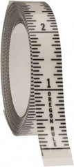 Made in USA - 9 Ft. Long x 1/2 Inch Wide, 1/16 Inch Graduation, Clear, Mylar Adhesive Tape Measure - Reads Top to Bottom, Vertical Rules - Exact Tooling