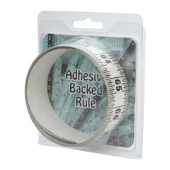 Made in USA - 9 Ft. Long x 1-1/4 Inch Wide, 1/16 Inch Graduation, Clear, Mylar Adhesive Tape Measure - Reads Bottom to Top, Vertical Rules - Exact Tooling