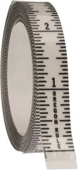 Made in USA - 12 Ft. Long x 1/2 Inch Wide, 1/16 Inch Graduation, Clear, Mylar Adhesive Tape Measure - Reads Bottom to Top, Vertical Rules - Exact Tooling