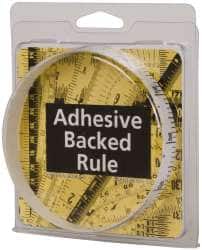 Made in USA - 3 Ft. Long x 1/2 Inch Wide, 1/10 Inch Graduation, White, Mylar Adhesive Tape Measure - Reads Bottom to Top, Vertical Rules - Exact Tooling