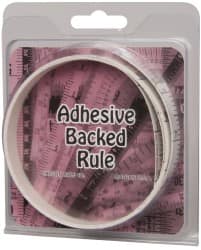 Made in USA - 6 Ft. Long x 1/2 Inch Wide, 1/10 Inch Graduation, White, Mylar Adhesive Tape Measure - Reads Bottom to Top, Vertical Rules - Exact Tooling