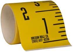Made in USA - 6 Ft. Long x 3 Inch Wide, 1/4 Inch Graduation, Yellow, Mylar Adhesive Tape Measure - Reads Bottom to Top, Vertical Rules - Exact Tooling