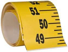 Made in USA - 8 Ft. Long x 3 Inch Wide, 1/4 Inch Graduation, Yellow, Mylar Adhesive Tape Measure - Reads Bottom to Top, Vertical Rules - Exact Tooling