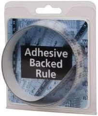 Made in USA - 3 Ft. Long x 1 Inch Wide, 1/8 Inch Graduation, Silver, Mylar Adhesive Tape Measure - Reads Right to Left, Vertical-Half Scale - Exact Tooling