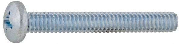Value Collection - 1/4-20 UNC, 1-1/2" Length Under Head Phillips Drive Machine Screw - Pan Head, Grade 2 Steel, Without Washer - Exact Tooling