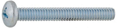 Value Collection - 1/4-20 UNC, 1-1/4" Length Under Head Phillips Drive Machine Screw - Pan Head, Grade 2 Steel, Without Washer - Exact Tooling