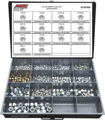 Value Collection - 1/4-20 to 5/8-18 Thread, 435 Piece Steel Nut Assortment - Grade 2 - Exact Tooling