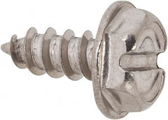 Value Collection - #6 Hex Washer Head Slotted Sheet Metal Screw - Stainless Steel, 3/8" Length Under Head, Grade 18-8 - Exact Tooling