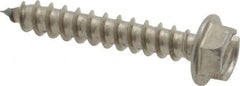 Value Collection - #8 Hex Washer Head Slotted Sheet Metal Screw - Stainless Steel, 1" Length Under Head, Grade 18-8 - Exact Tooling