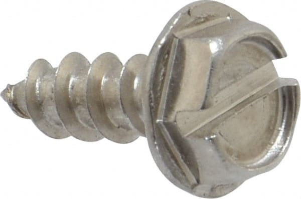 Value Collection - #10 Hex Washer Head Slotted Sheet Metal Screw - Stainless Steel, 1/2" Length Under Head, Grade 18-8 - Exact Tooling