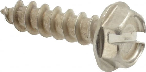 Value Collection - #10 Hex Washer Head Slotted Sheet Metal Screw - Stainless Steel, 3/4" Length Under Head, Grade 18-8 - Exact Tooling
