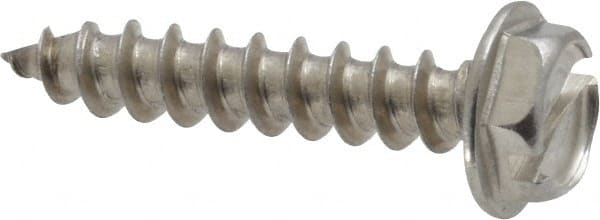 Value Collection - #10 Hex Washer Head Slotted Sheet Metal Screw - Stainless Steel, 1" Length Under Head, Grade 18-8 - Exact Tooling