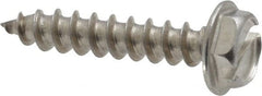 Value Collection - #10 Hex Washer Head Slotted Sheet Metal Screw - Stainless Steel, 1" Length Under Head, Grade 18-8 - Exact Tooling