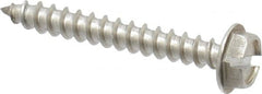Value Collection - #10 Hex Washer Head Slotted Sheet Metal Screw - Stainless Steel, 1-1/2" Length Under Head, Grade 18-8 - Exact Tooling