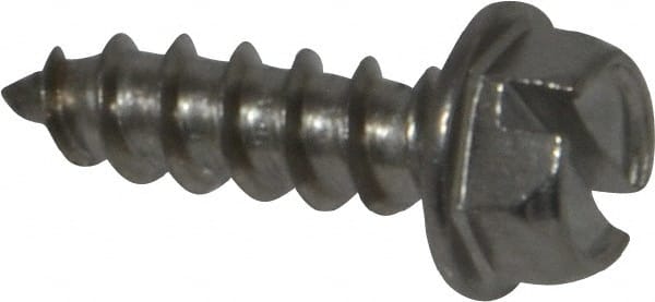 Value Collection - #12 Hex Washer Head Slotted Sheet Metal Screw - Stainless Steel, 3/4" Length Under Head, Grade 18-8 - Exact Tooling