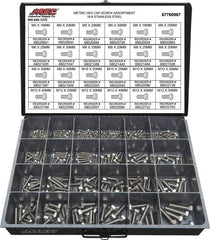 Value Collection - 330 Piece Stainless Steel Hex Head Cap Screws - M5 to M12 Thread, 18-8 - Exact Tooling