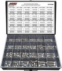 Value Collection - 240 Piece Stainless Steel Socket Head Cap Screws - M6 to M12 Thread, 18-8 - Exact Tooling