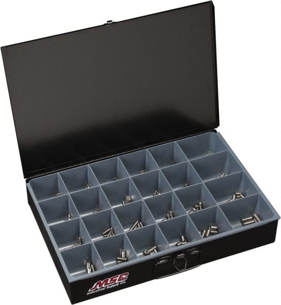 Value Collection - 210 Piece, M4x5.00 to M10x25.00, Stainless Steel Set Screw Assortment - Hex Head, Hex Socket Drive, 5 to 25mm Long, Grade 18-8 - Exact Tooling