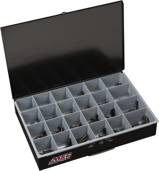 Value Collection - 755 Piece, 1/16 to 3/8" Pin Diam, Spring Pin Assortment - 1/2 to 2" Long, Grade 2 Steel - Exact Tooling