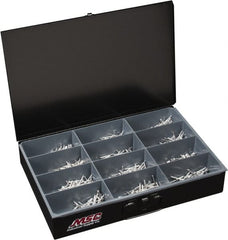 Value Collection - 1,000 Piece, 1/8 to 3/16" Hole Diam, Dome Head, Aluminum Blind Rivet Assortment - 1/8 to 5/8" Length, Aluminum Mandrel - Exact Tooling