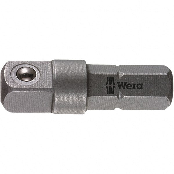 Wera - Socket Adapters & Universal Joints Type: Square-Drive to Hex Bit Adapter Male Size: 1/4 - Exact Tooling